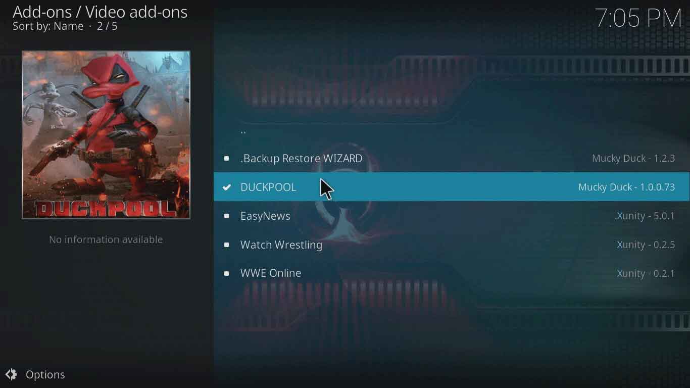 istream duckpool στο kodi xbmc