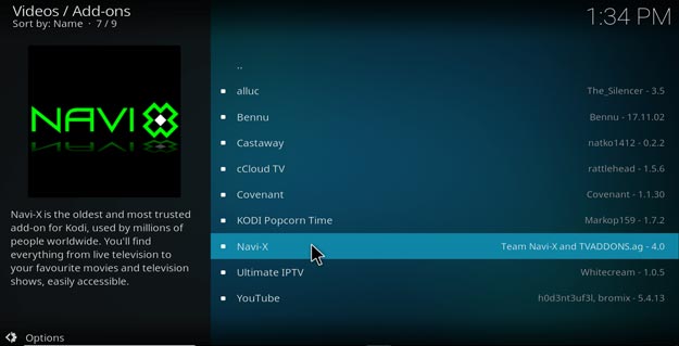 navi-x addon ρύθμιση kodi krypton έκδοση 17