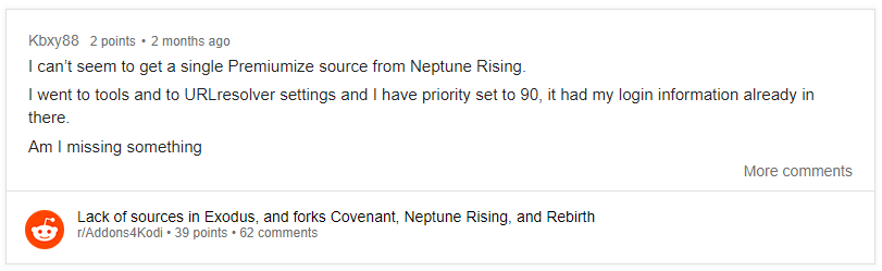 Neptun steigende Kodi Bewertung