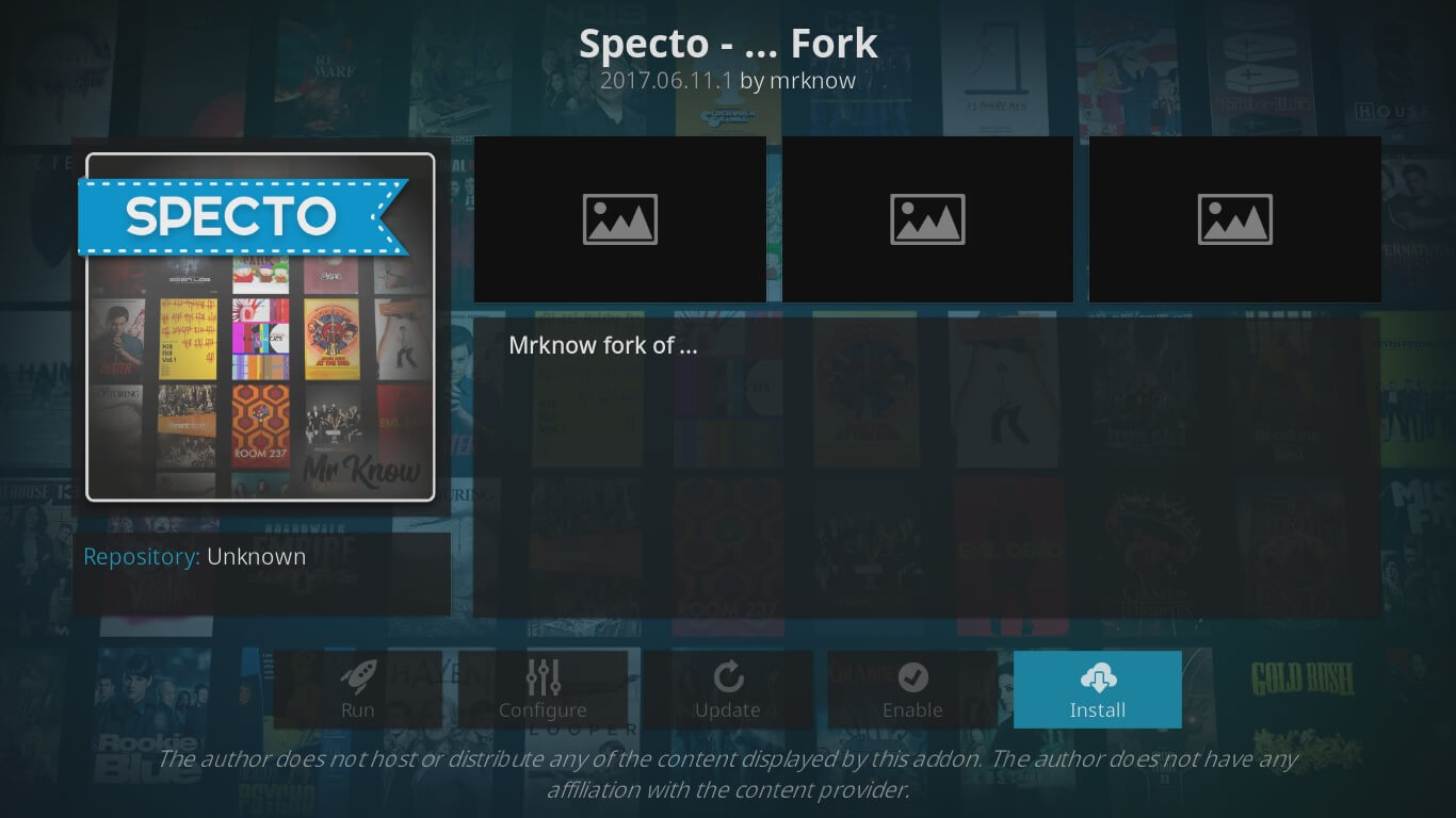 Specto Fork Kodi Setup