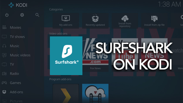 SurfShark-on-kodi-borði